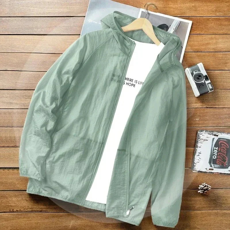 Herren ultraleichte Sommer und Übergangs Jacke | Mit Kapuze