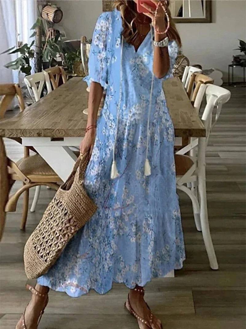 Elegantes Bohème Maxikleid Bettina – Sommer Kleider Lang-3