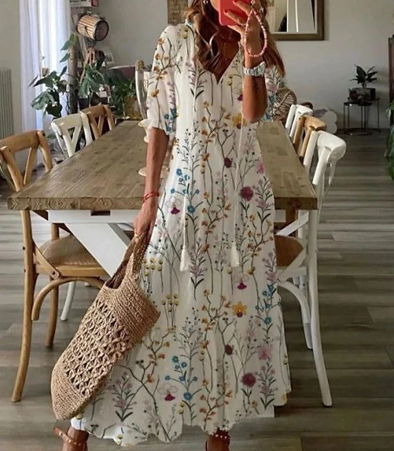 Elegantes Bohème Maxikleid Bettina – Sommer Kleider Lang-4