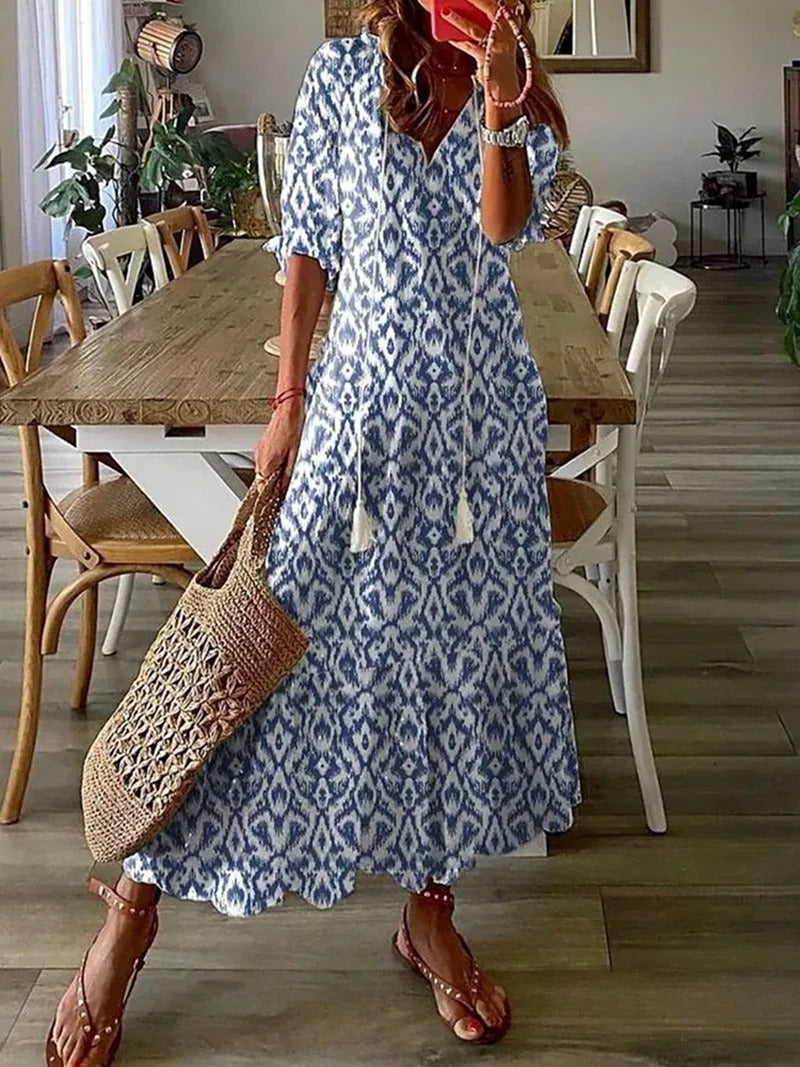 Elegantes Bohème Maxikleid Bettina – Sommer Kleider Lang-6