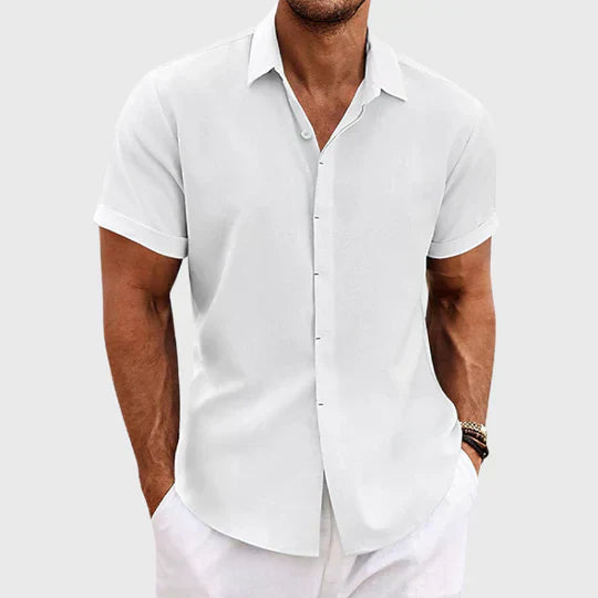 Herren Relaxed Sommer Hemd Leinen Stil
