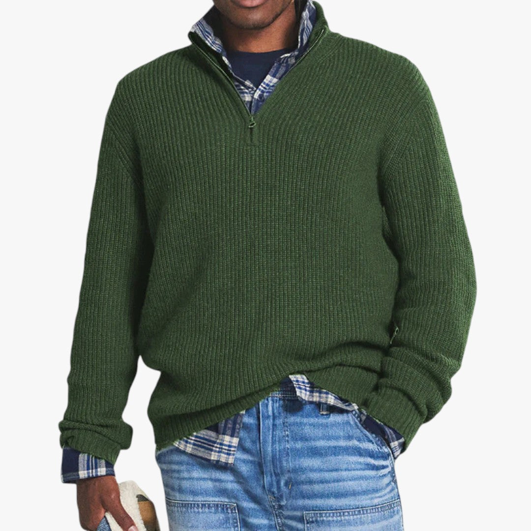Herren Oversize Pullover mit Reißverschluss