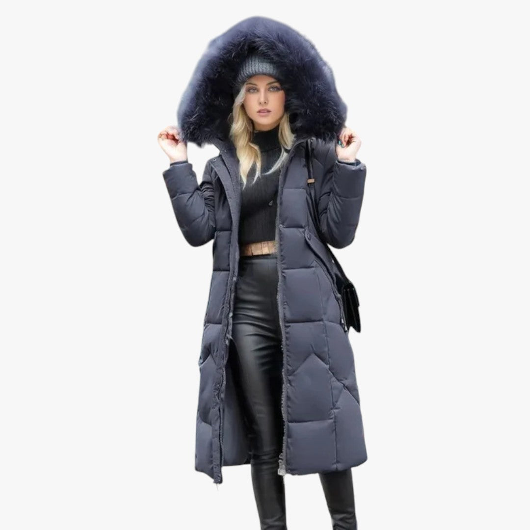 Damen-Winterdaunenjacke mit Kapuze | Mantel