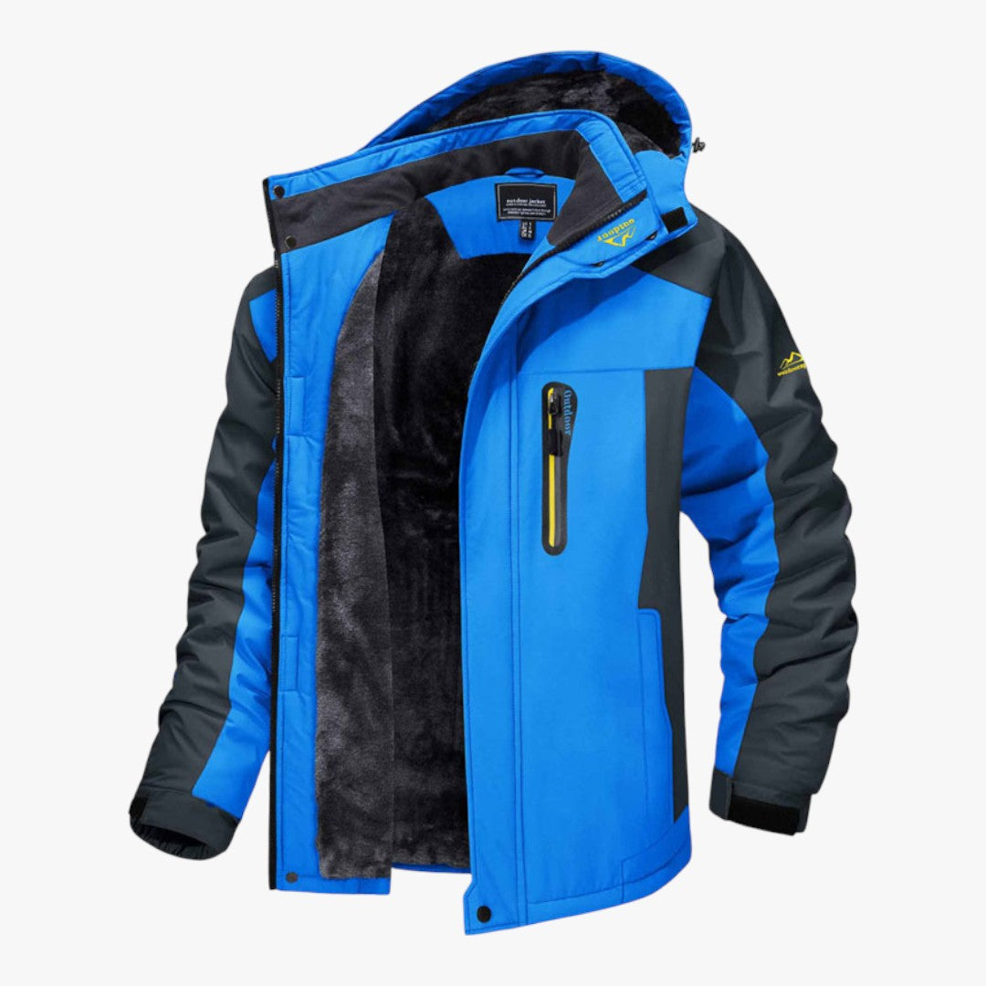 Herren Fleece Winterjacke mit Kapuze und Reißverschluss | Kurz
