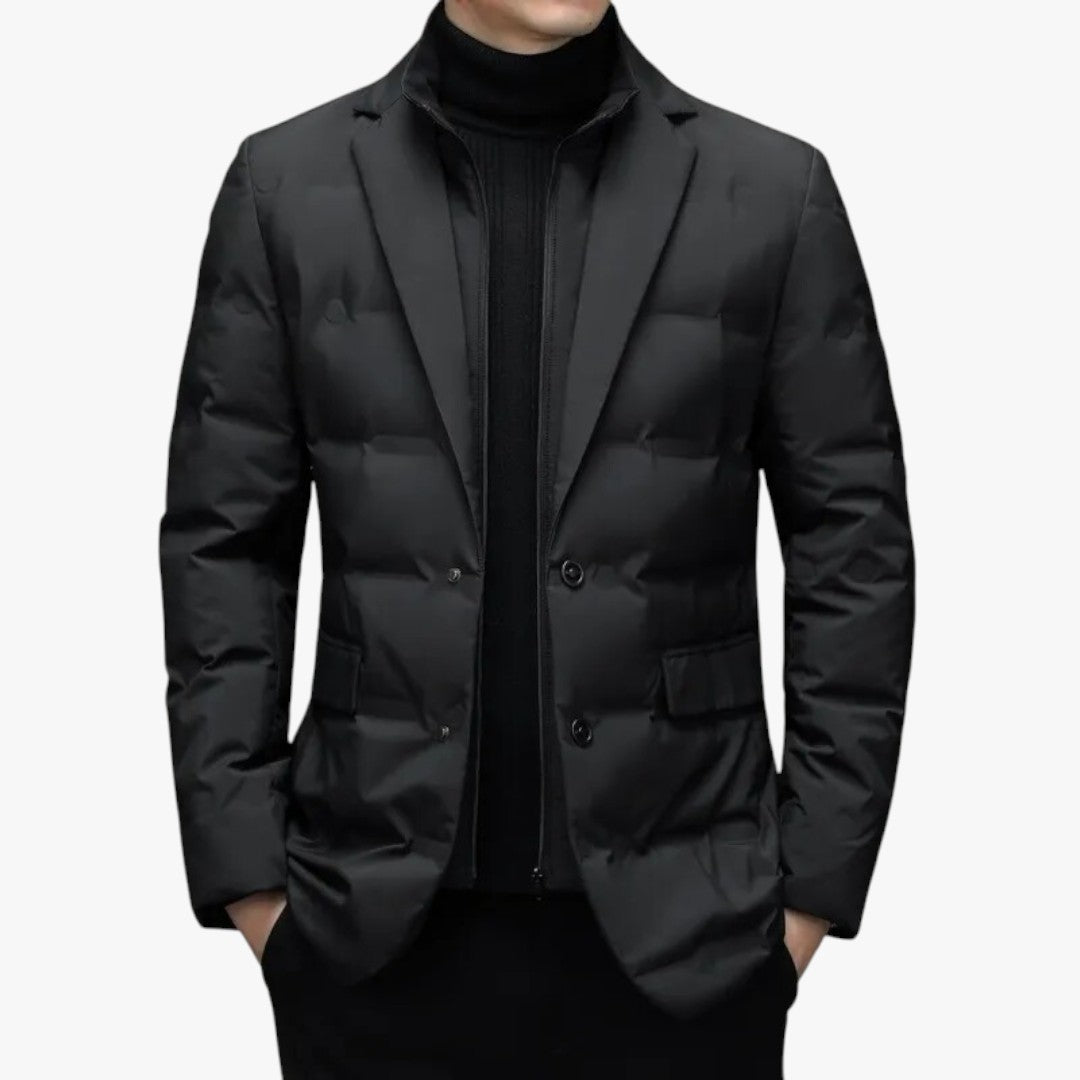 Herren Winterjacke gefüttert mit Knöpfen und Reißverschluss
