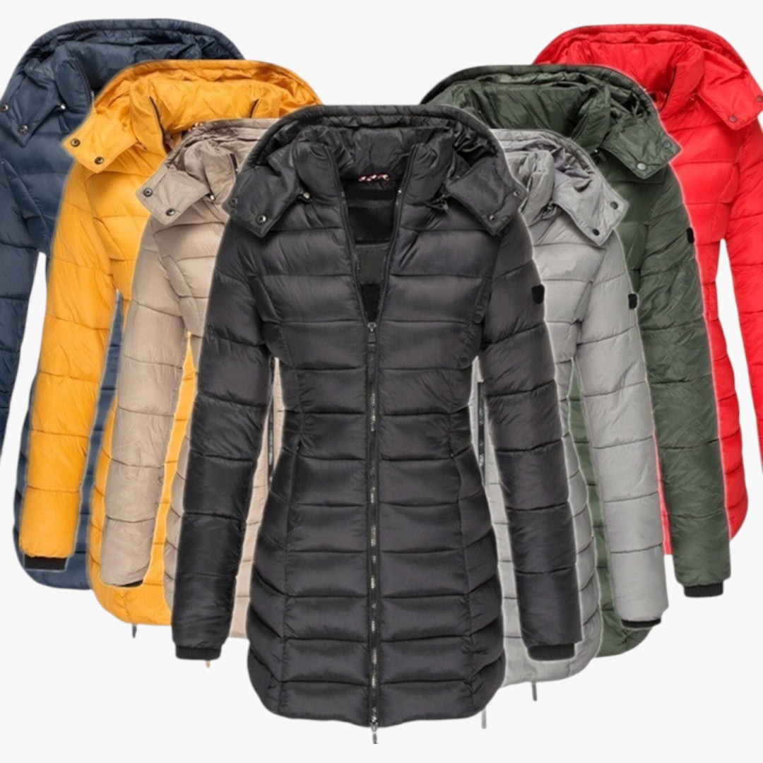 Damen Winter Daunenjacke mit Kapuze | Lang