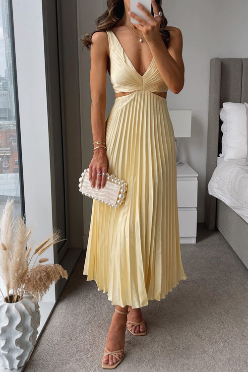 Damen Maxi Plissee Abendkleid | Elegant und Lang