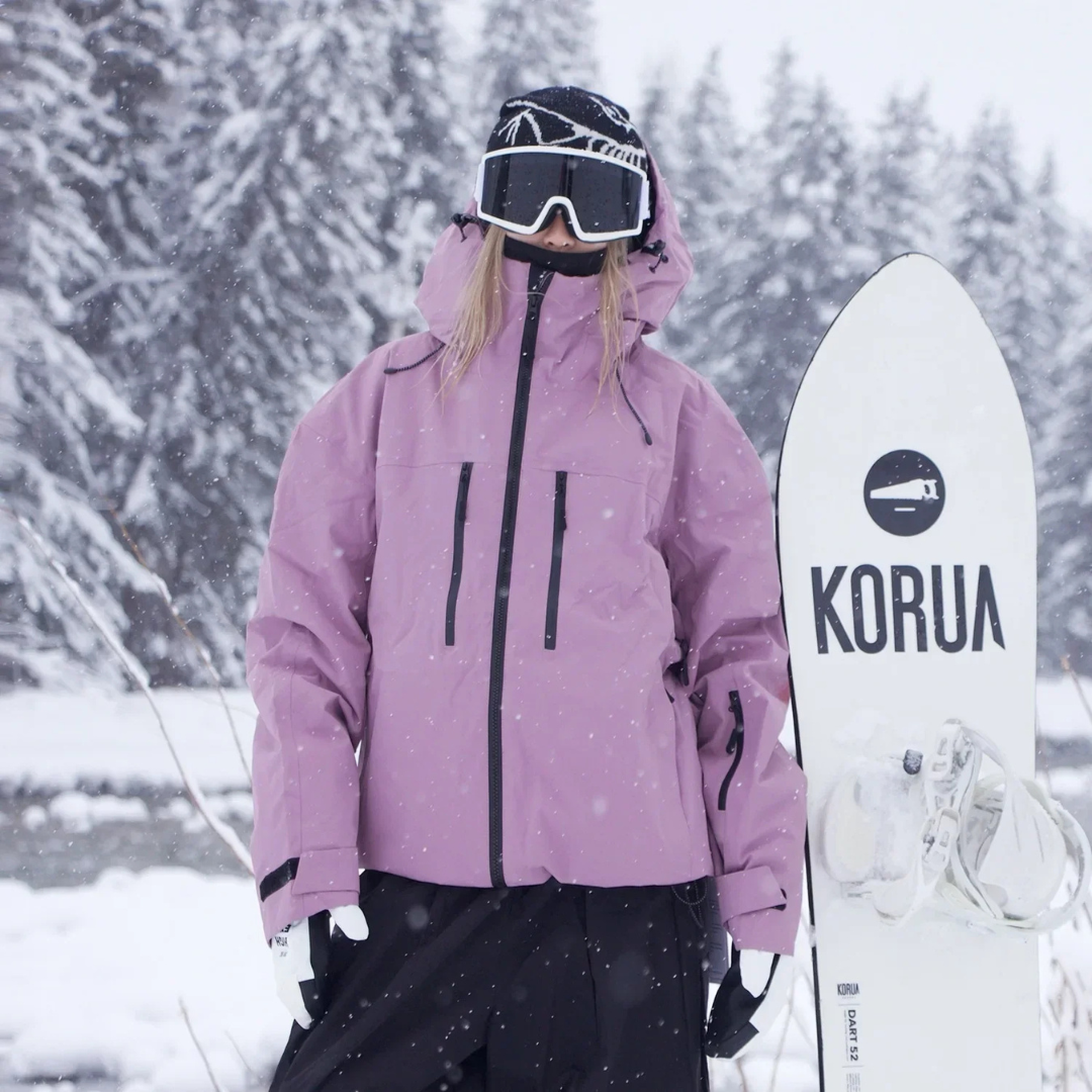 Damen Winter Skijacke mit Taschen und Reißverschluss