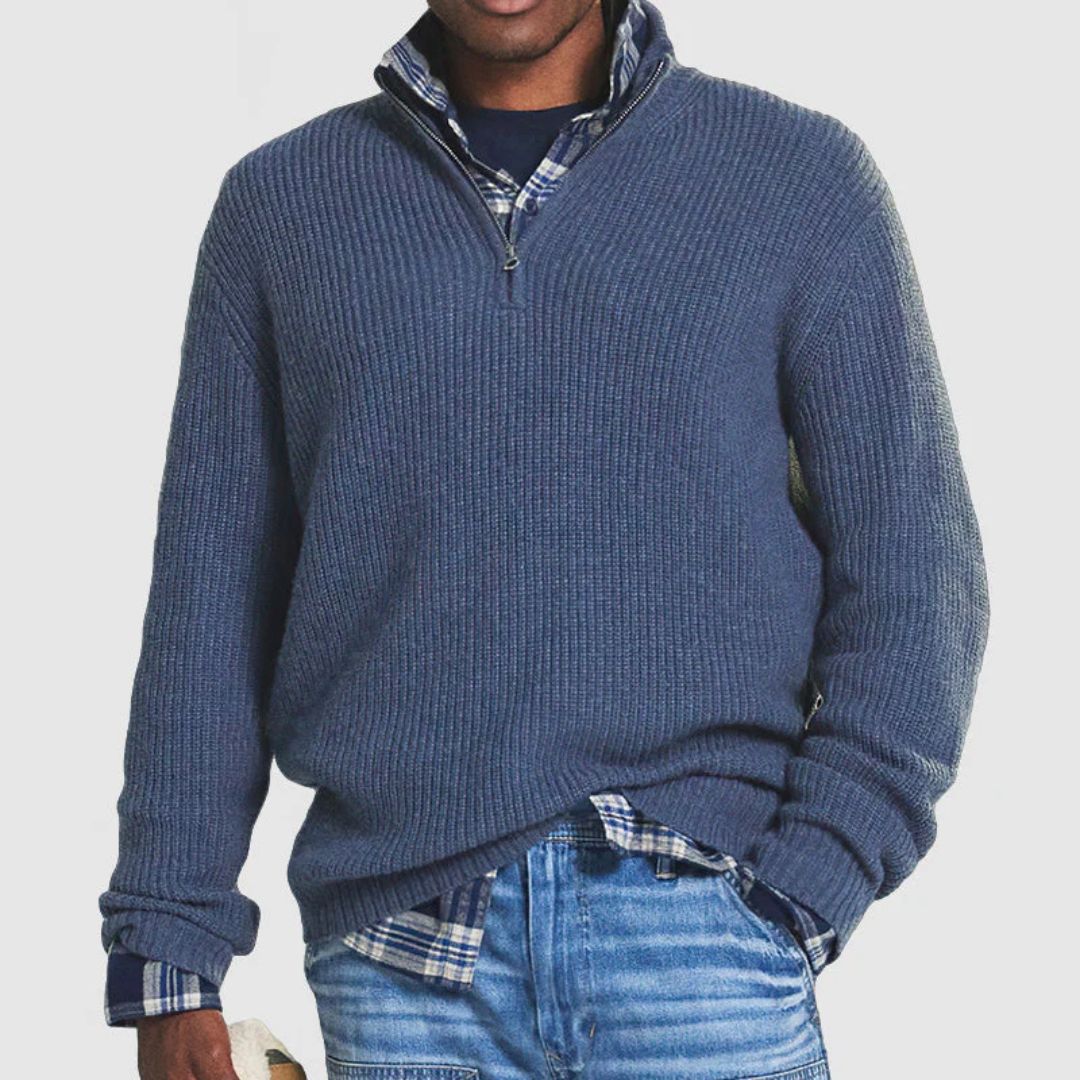 Herren Oversize Pullover mit Reißverschluss
