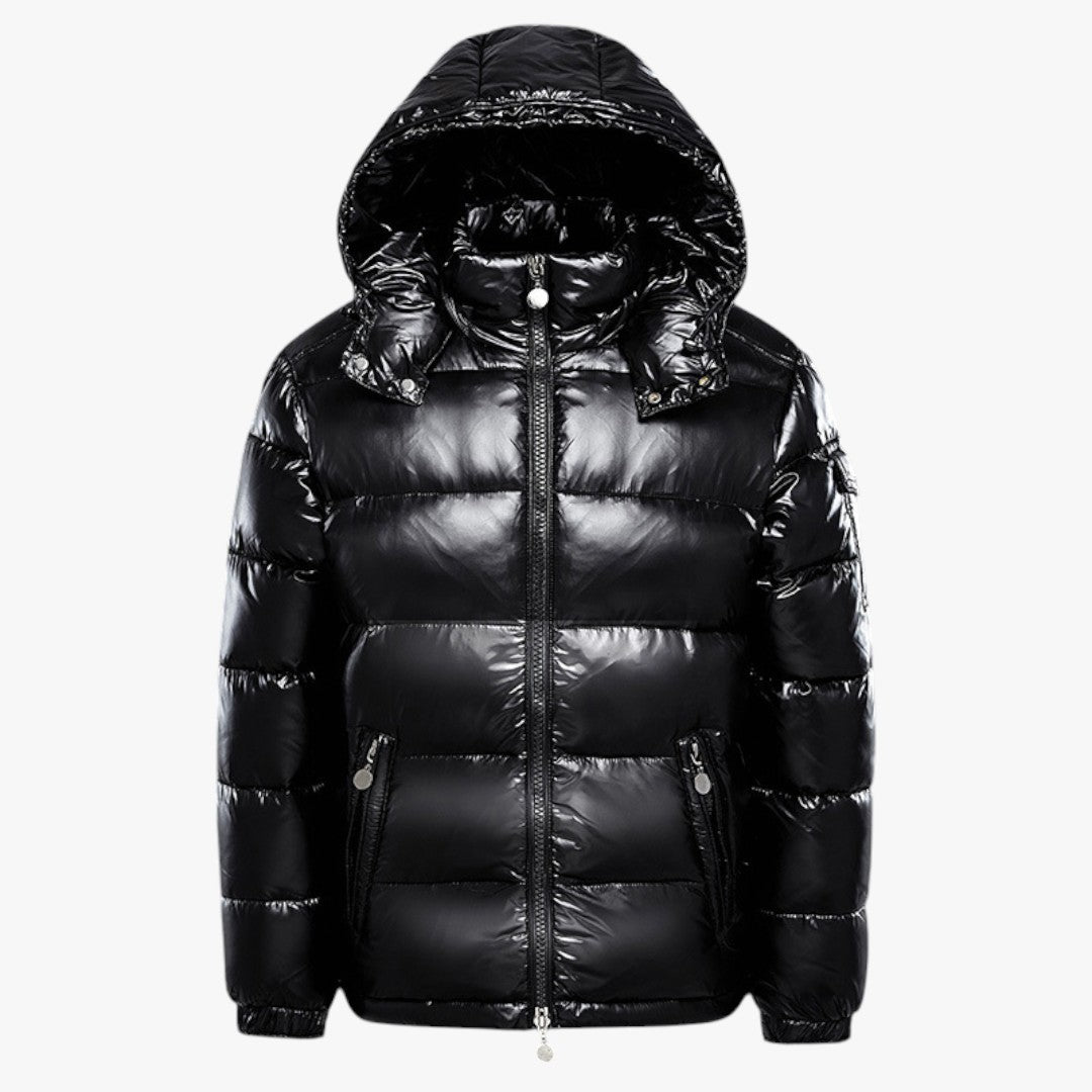 Winter Pufferjacke für Herren mit Kapuze und Taschen | Kurz