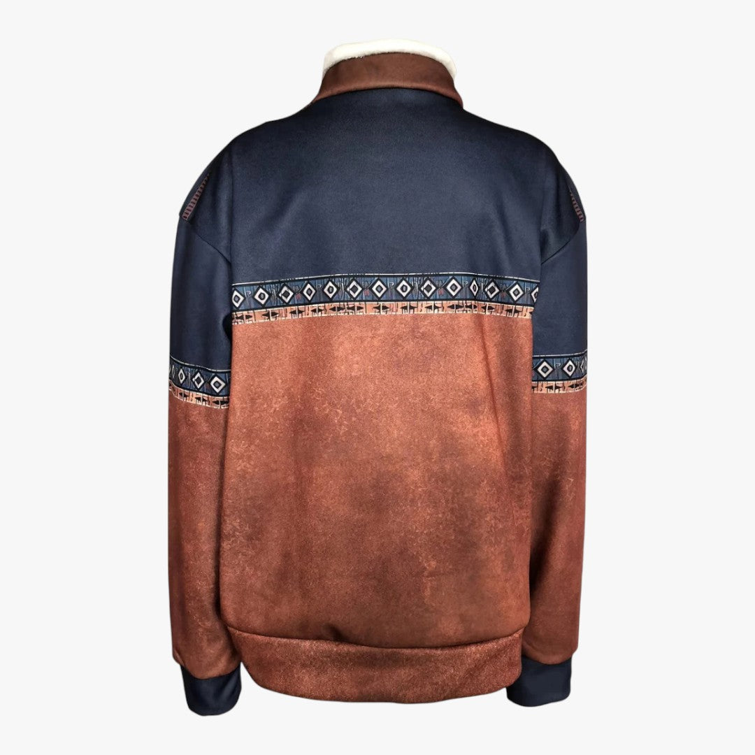 Gefütterter Herrenpullover mit Reißverschluss