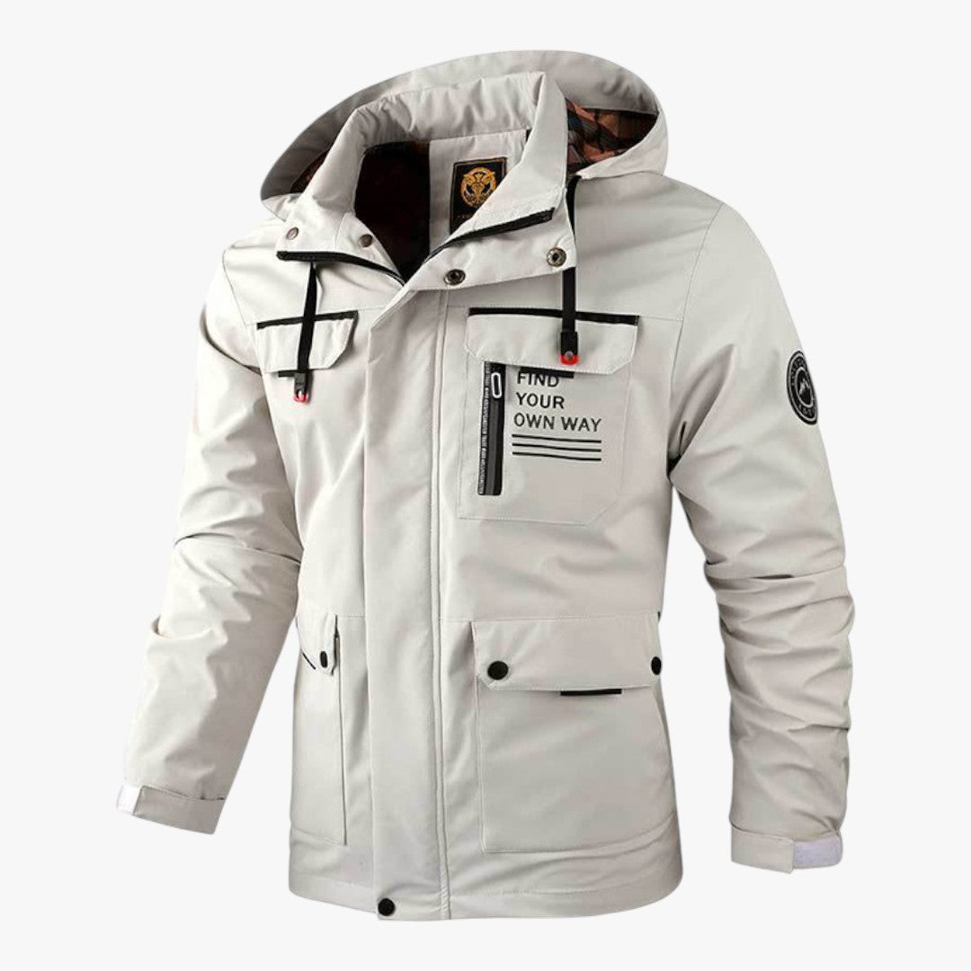 Herren Winter Skijacke mit Taschen und Kapuze | Kurz