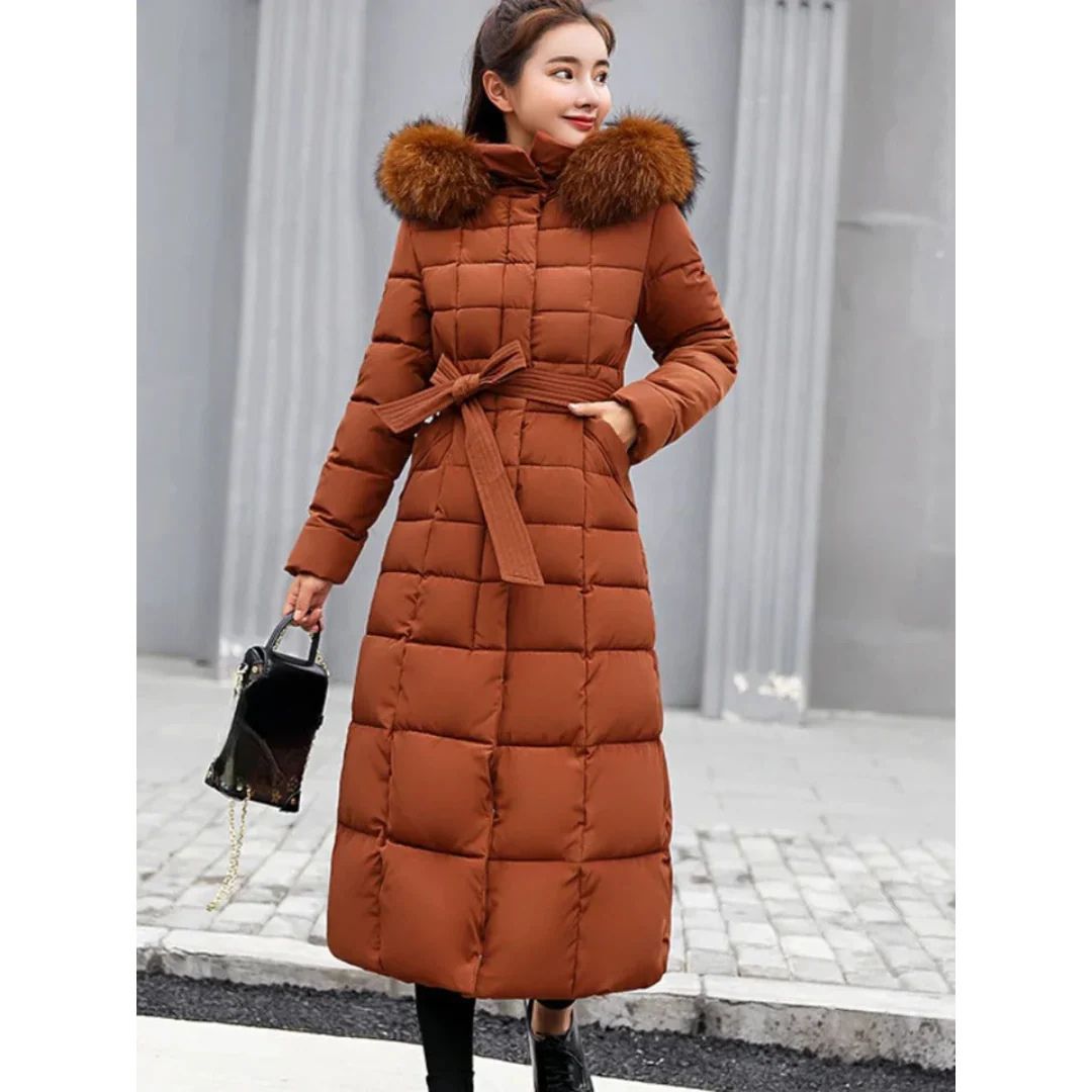 Damen Parka Winterjacke mit Kapuze | Lang