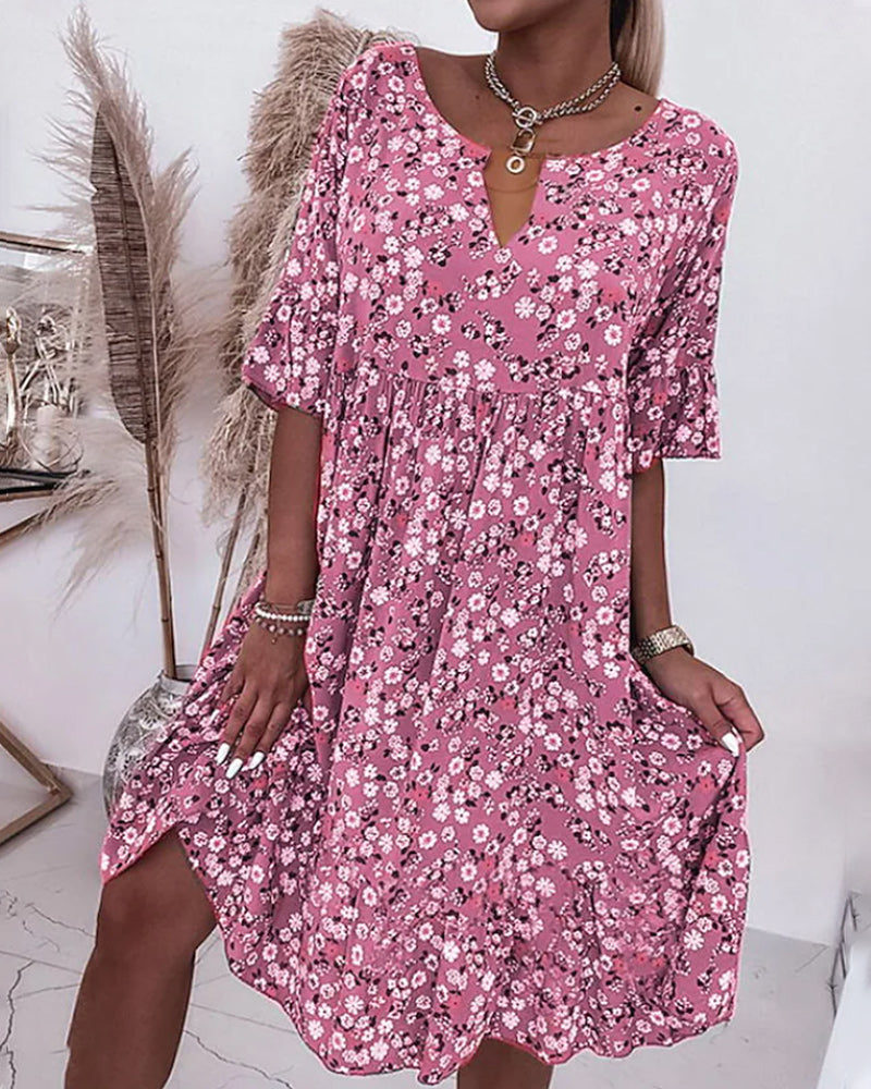 Midikleid mit floralem Muster