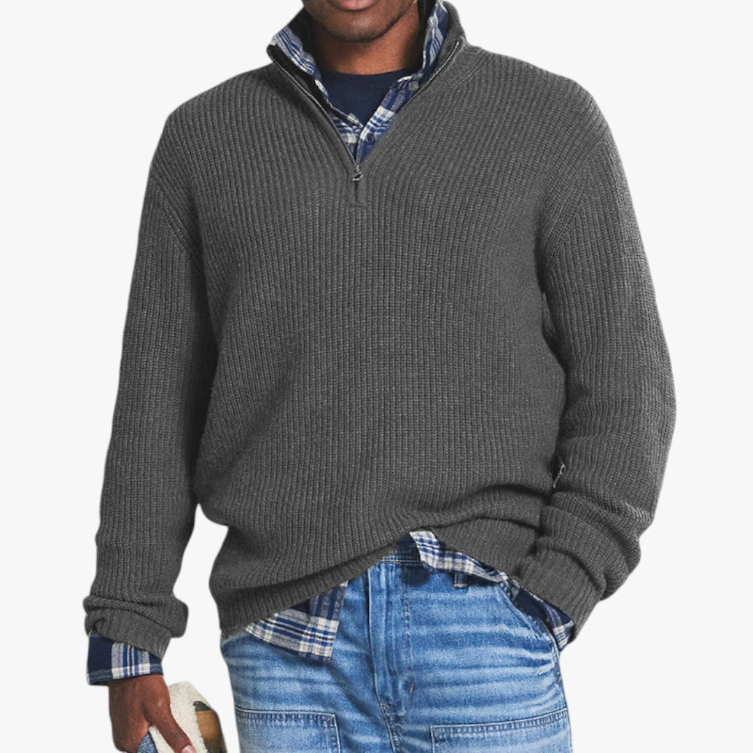 Herren Oversize Pullover mit Reißverschluss