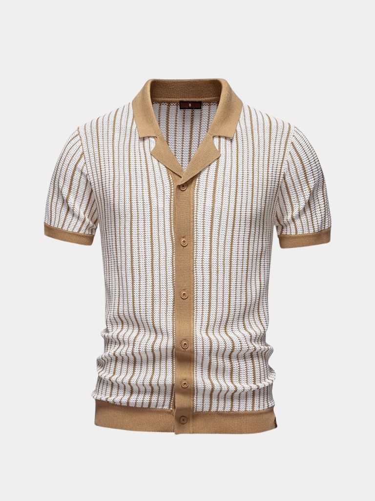 Herren Gestreiftes Strick-Polo-Shirt für stilbewusste | Hochwertig & Bequem