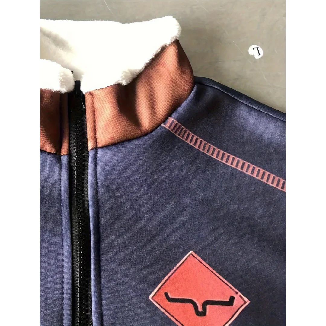 Gefütterter Herrenpullover mit Reißverschluss