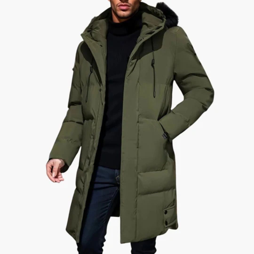 Herren Parka Winterjacke mit verstellbarer Kapuze | Lang