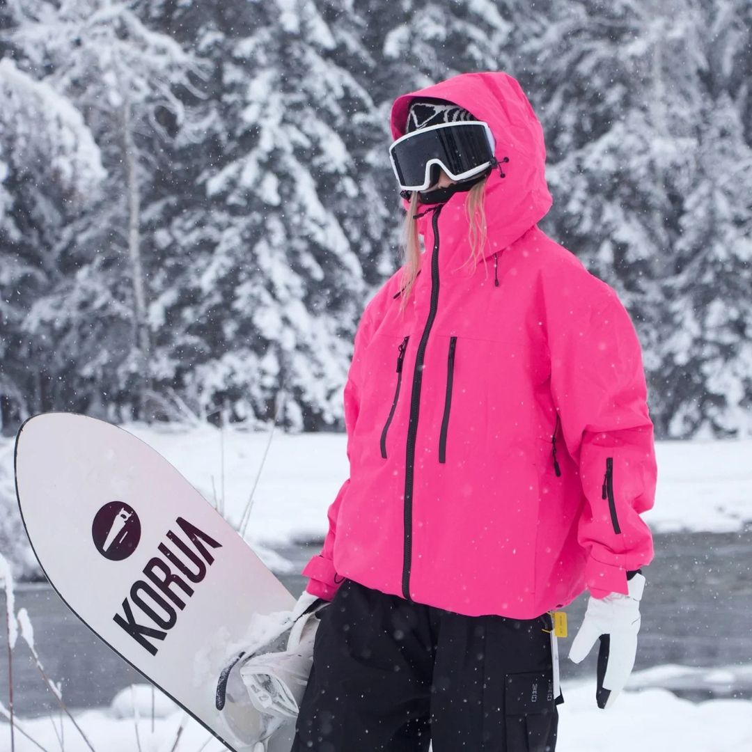 Damen Winter Skijacke mit Taschen und Reißverschluss