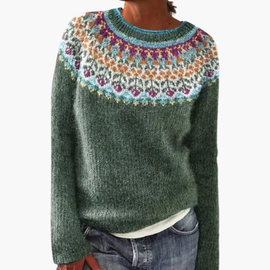 Damen Norwegerpullover mit Rundkragen