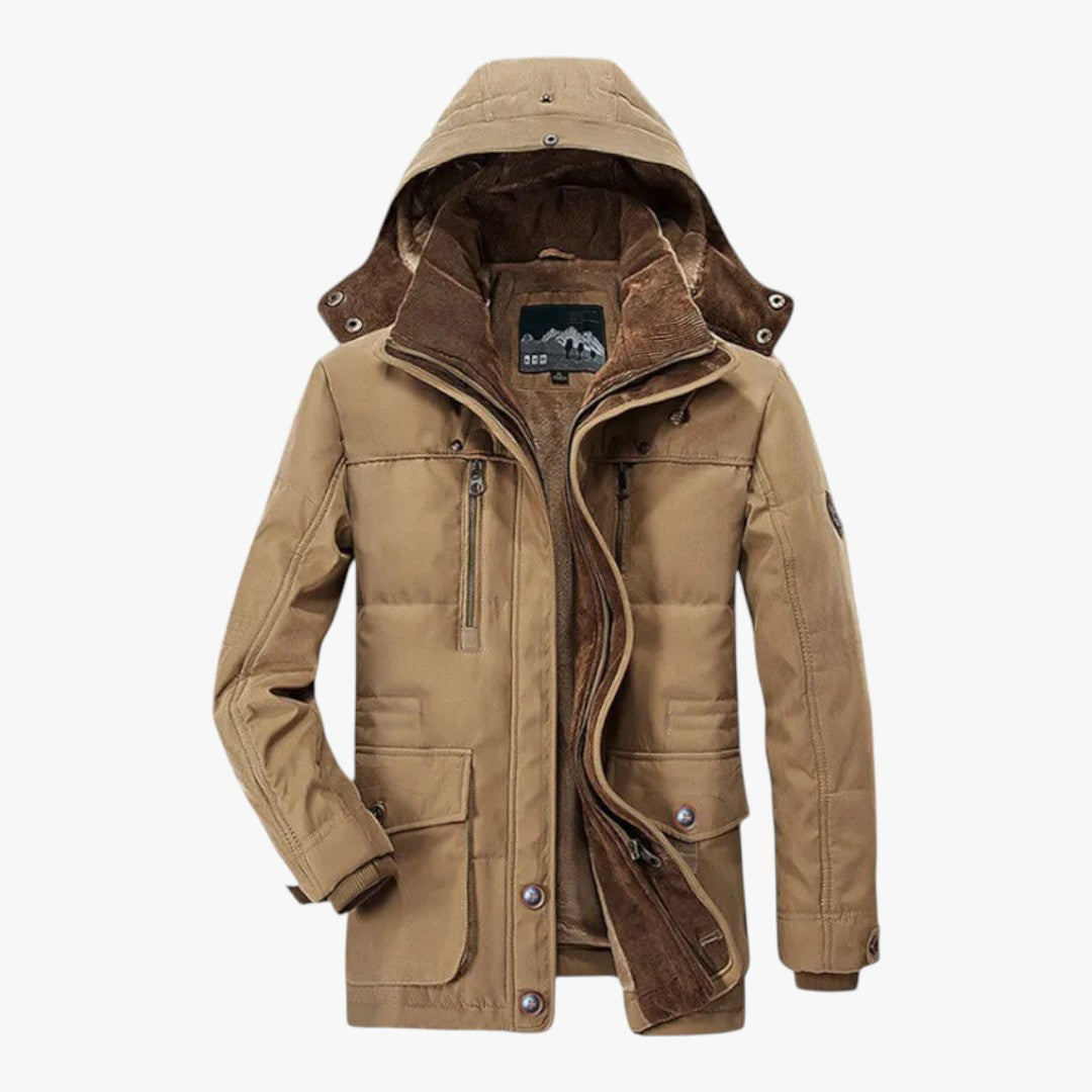 Herren Parka Wintermantel mit Kapuze | Lang
