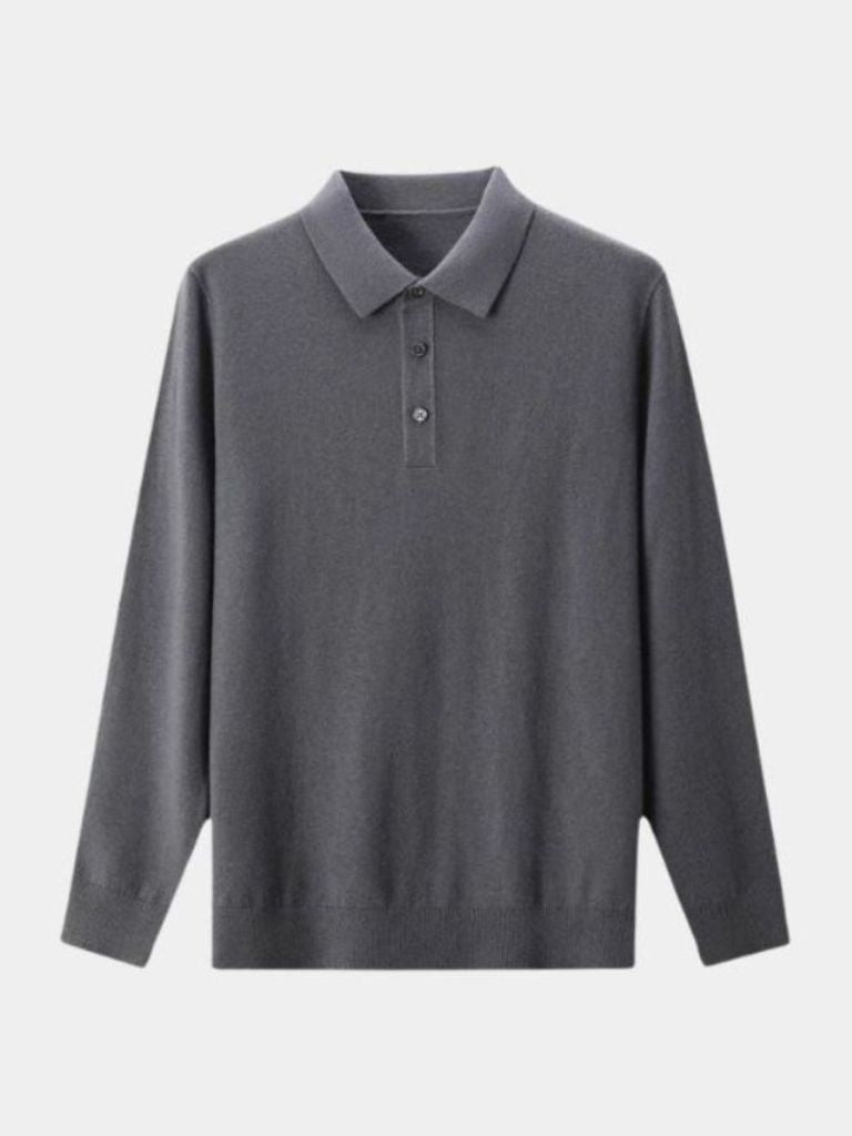 Wollstrick Polo Pullover mit Knöpfen – Stilvoller Komfort