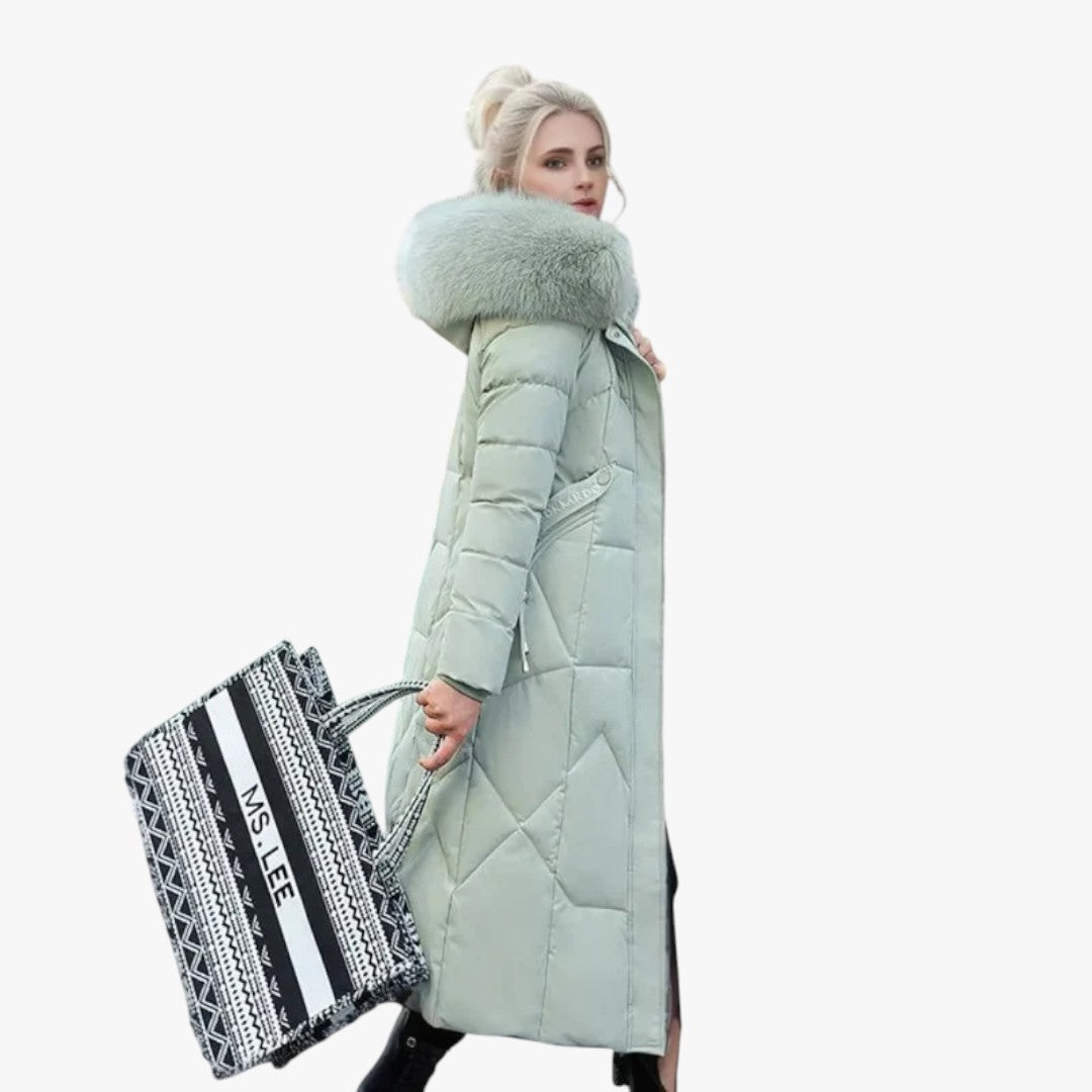 Damen-Winterdaunenjacke mit Kapuze | Mantel