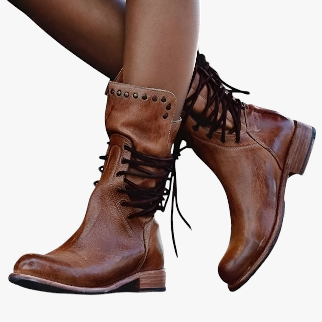 Damen Winterstiefel | Hohe Schuhe mit Schnürung
