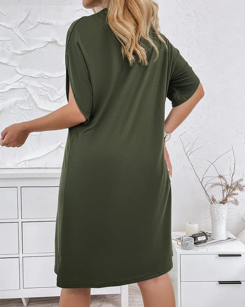 Elegantes V-Ausschnitt Damenkleid für Hochzeitsgäste & Feste-3