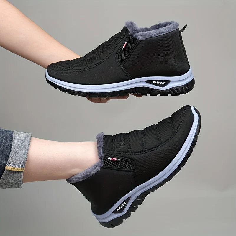 Herren Winterschuhe mit Futter und elastischen Seiteneinsätzen