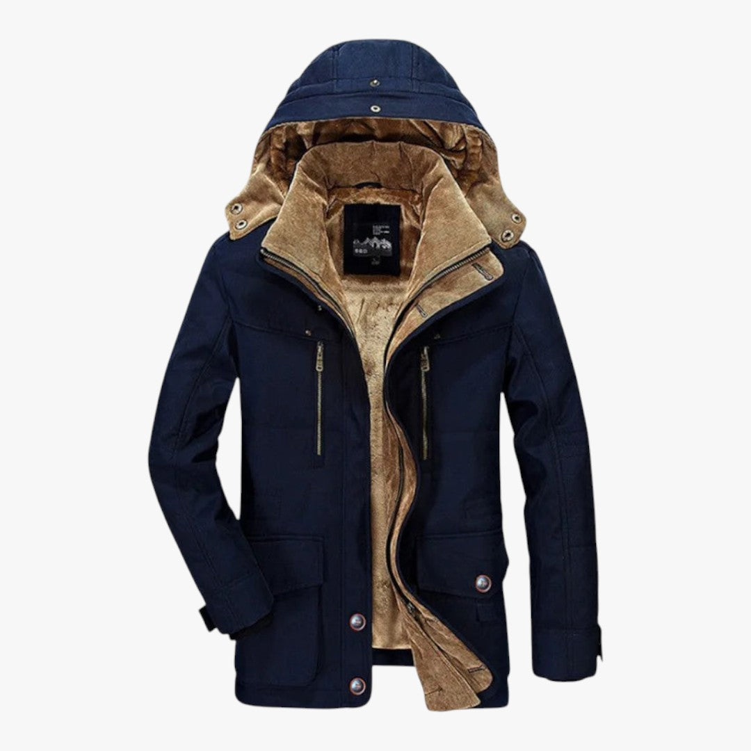 Herren Parka Wintermantel mit Kapuze | Lang