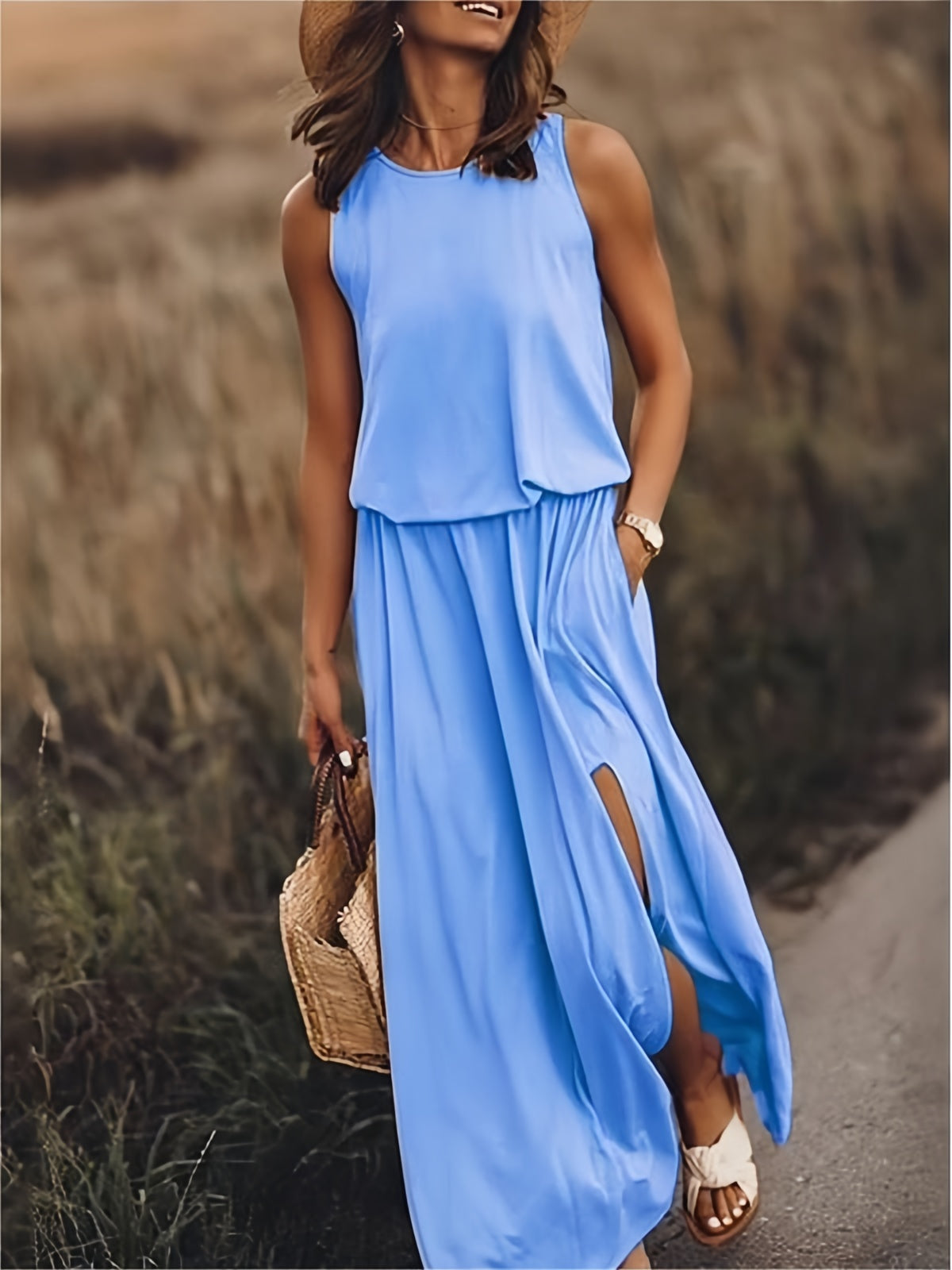 Elegantes Damen Maxikleid - Sommer Kleid Lang für Abend & Freizeit-2