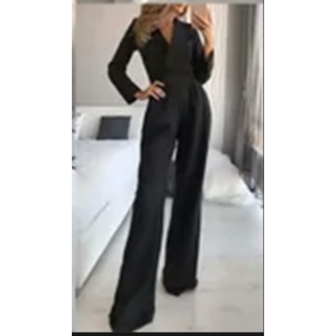 Damen Jumpsuit Elegant Hochzeitslook Mit Breiten Trägern-1