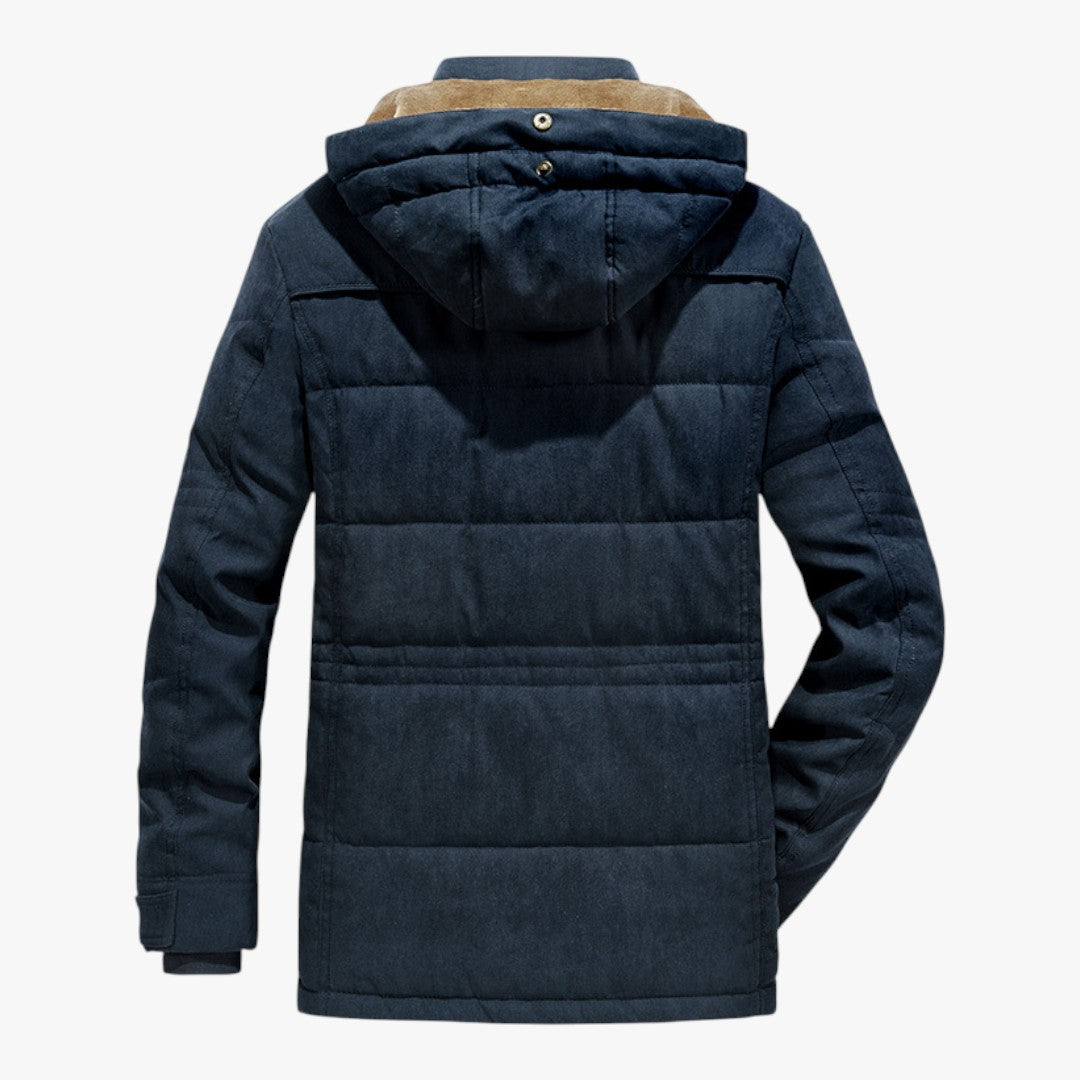 Herren Parka Wintermantel mit Kapuze | Lang