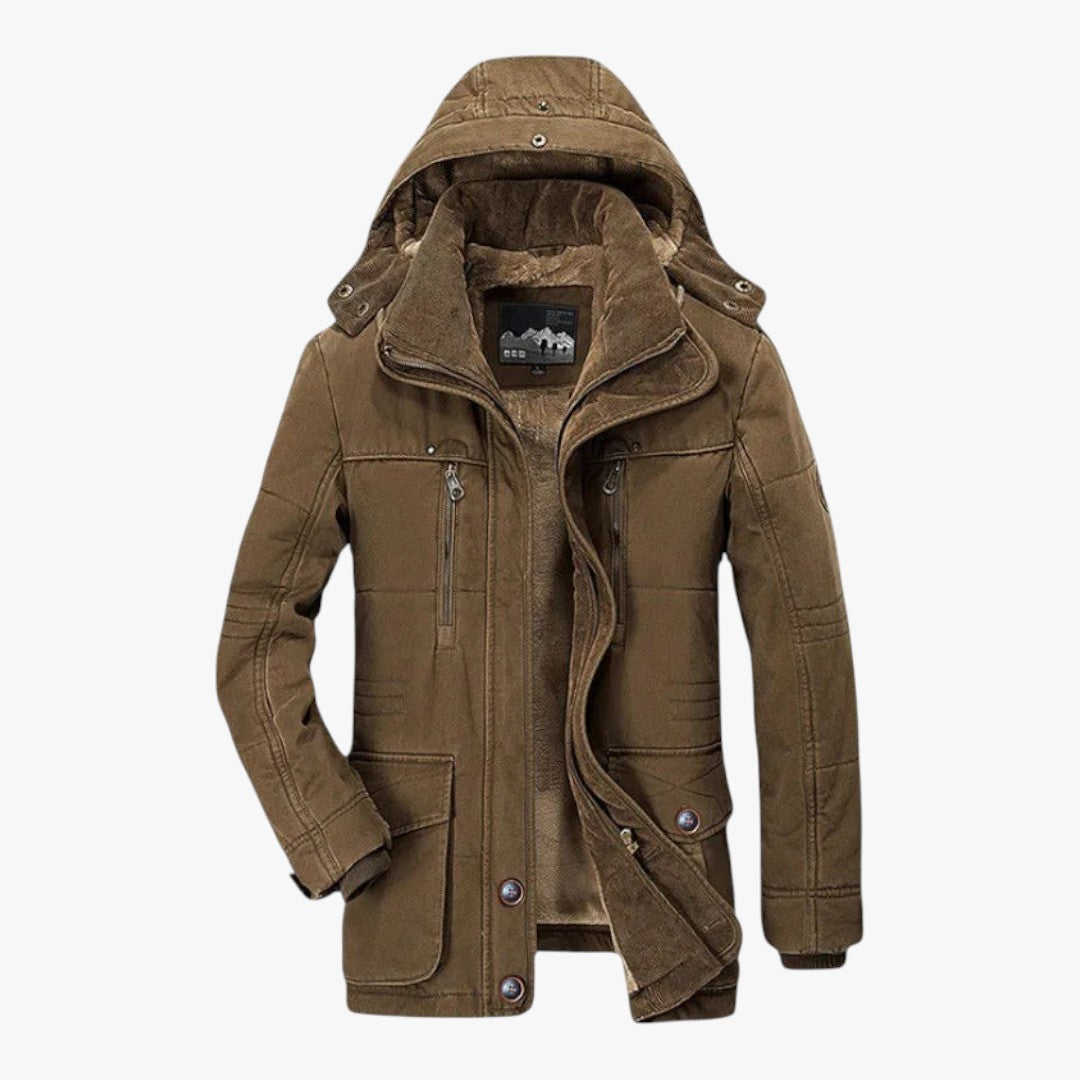 Herren Parka Wintermantel mit Kapuze | Lang