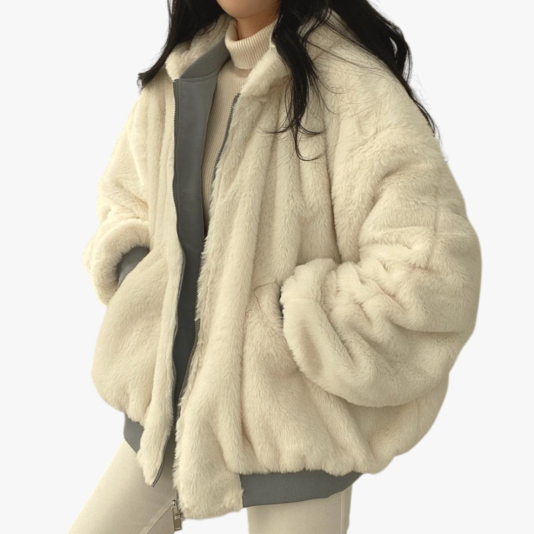 Damen Warme Bomber Winterjacke | Kurz