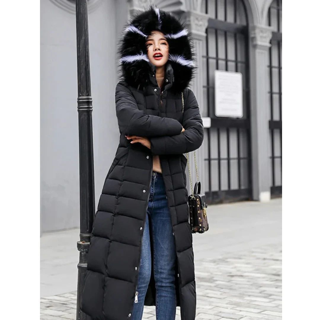 Damen Parka Winterjacke mit Kapuze | Lang