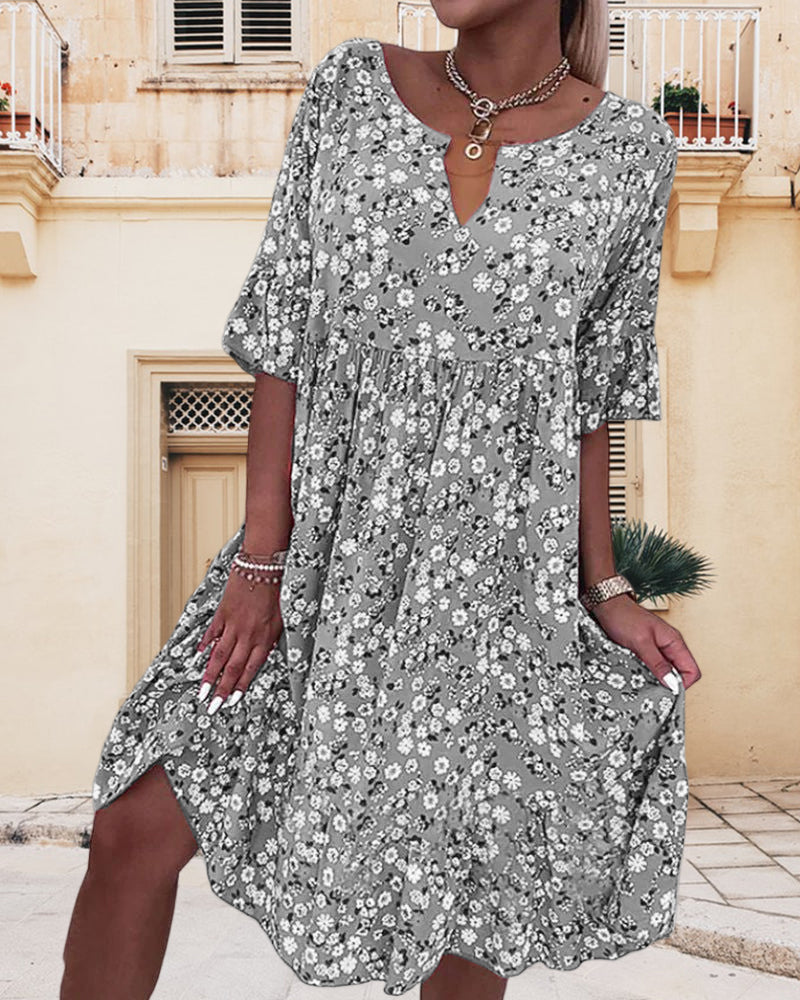 Midikleid mit floralem Muster