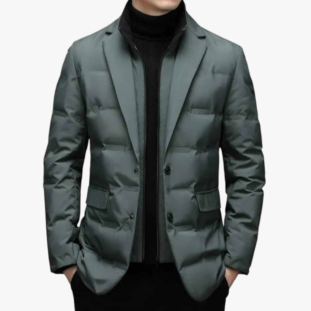 Herren Winterjacke gefüttert mit Knöpfen und Reißverschluss