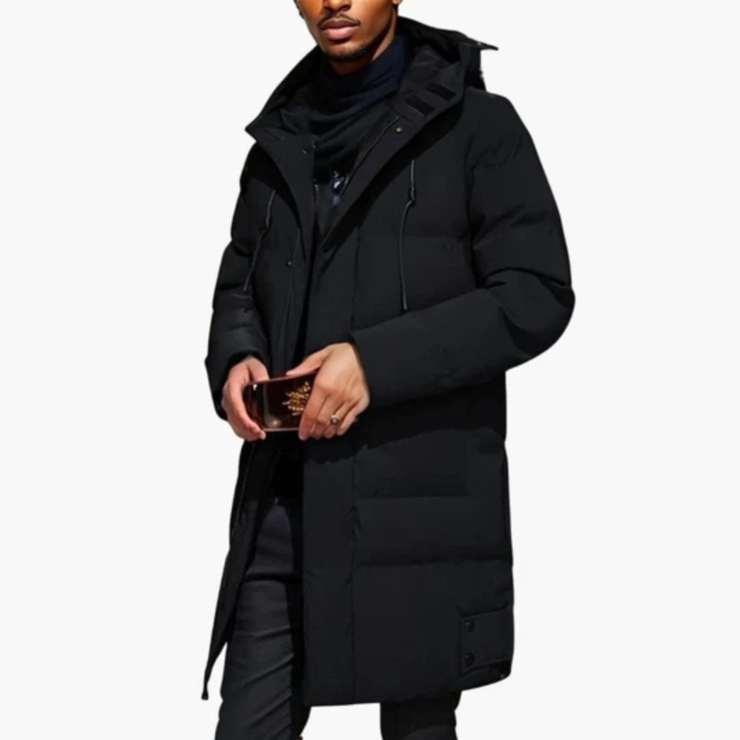 Herren Parka Winterjacke mit verstellbarer Kapuze | Lang