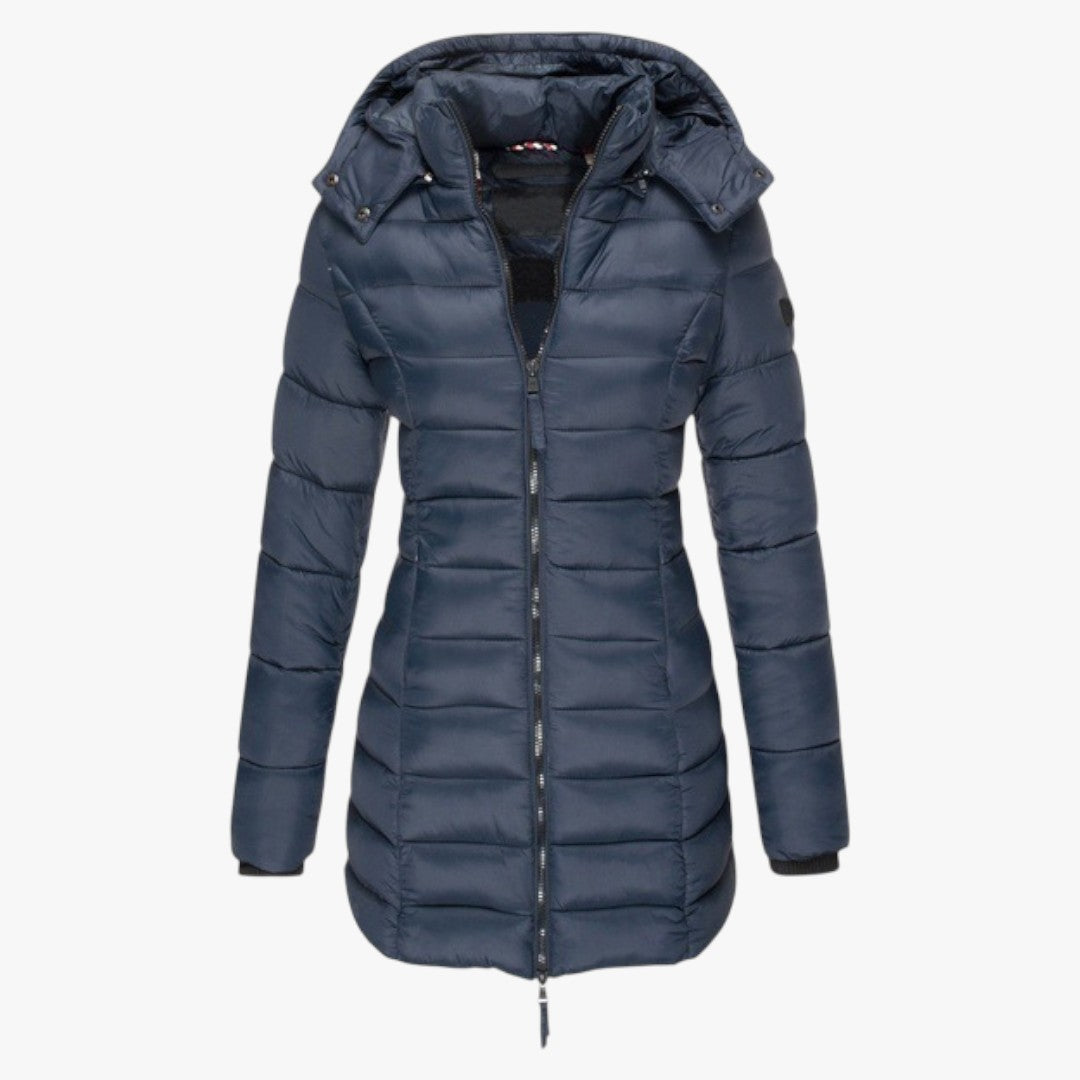 Damen Winter Daunenjacke mit Kapuze | Lang