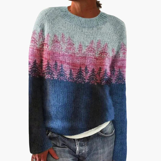 Damen Norwegerpullover mit Rundkragen