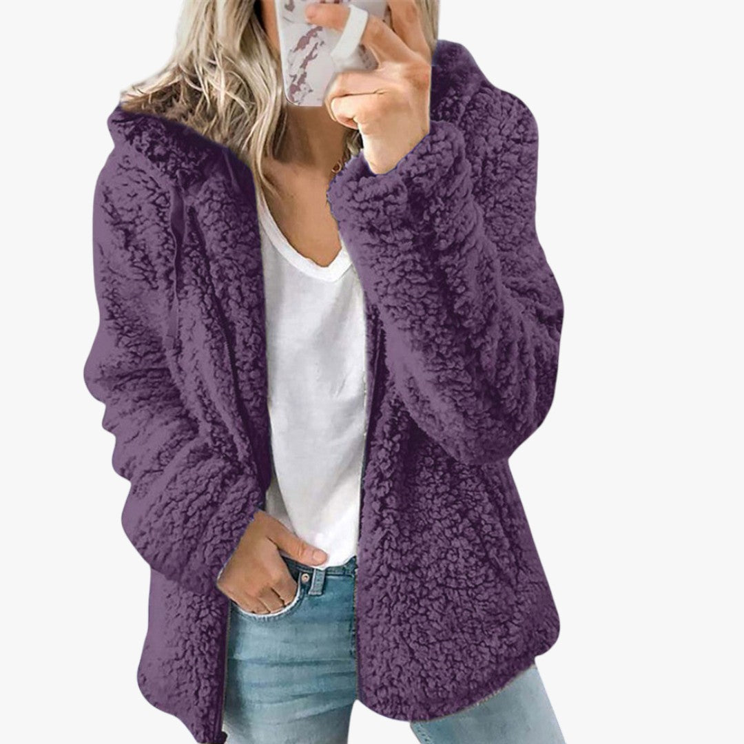 Damen Winter Teddy Fleecejacke | Lang