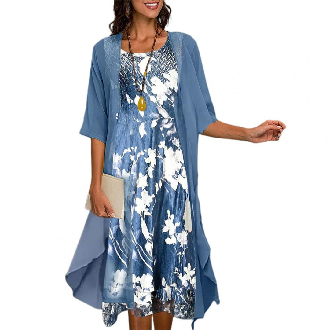 Damen Kleid Elastisch Blau – Sommerkleid für Frauen, Atmungsaktiv und Figurbetont 1
