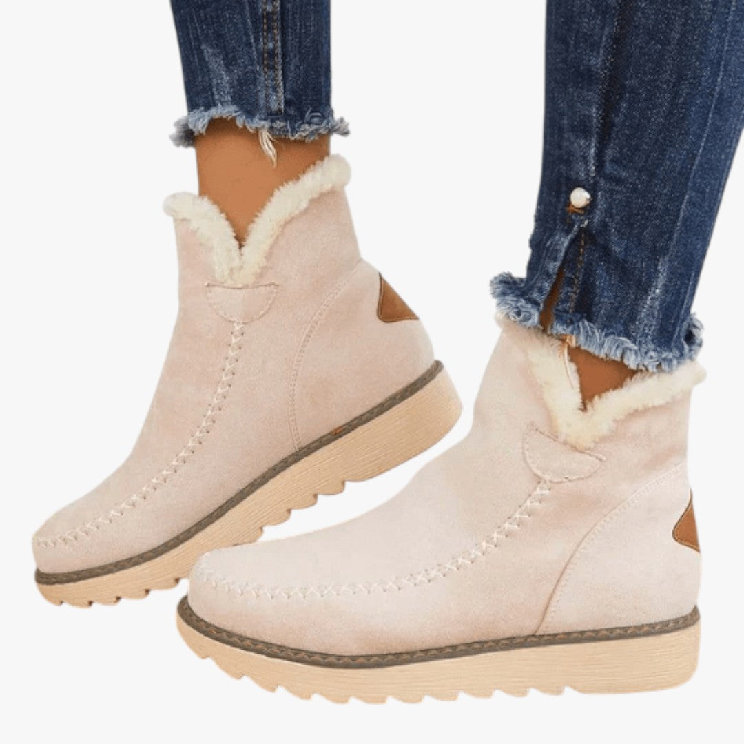 Damen Winterstiefel mit Futter | Hohe Winterschuhe mit dicker Sohle
