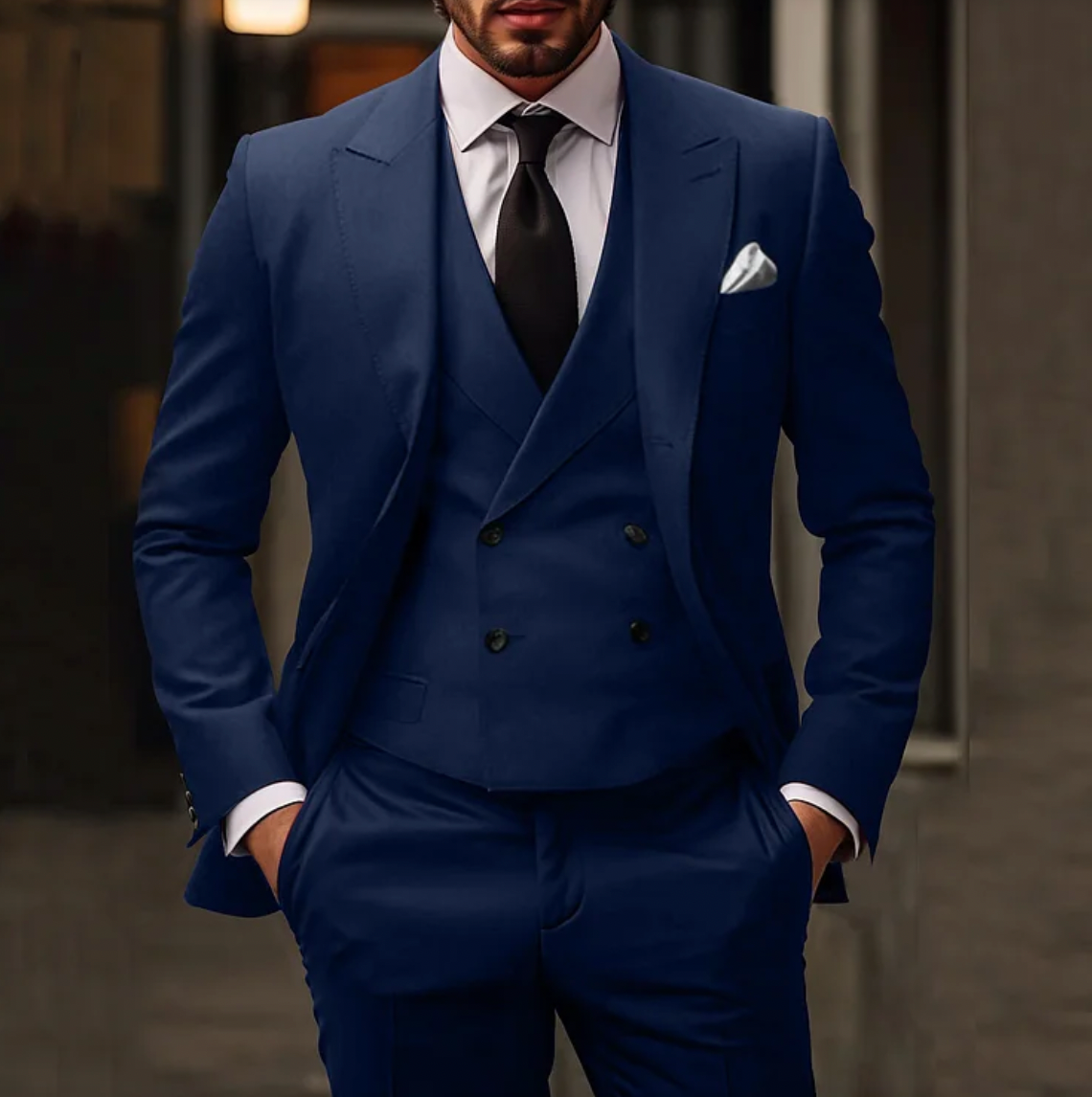 Dreiteiliger Hochzeitsanzug für Herren | Blazer, Hose, Weste