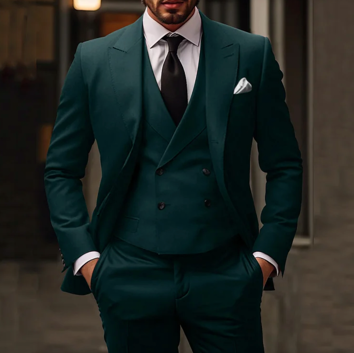 Dreiteiliger Hochzeitsanzug für Herren | Blazer, Hose, Weste