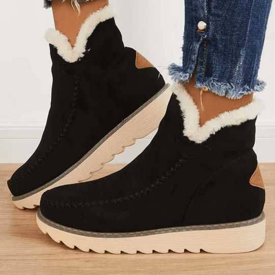 Damen Winterstiefel mit Futter | Hohe Winterschuhe mit dicker Sohle