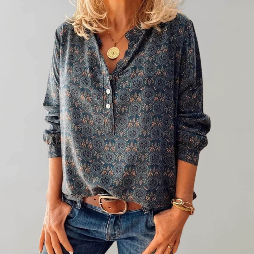 Schicke Retro-Inspirierte Damen Bluse - Vintage Stil