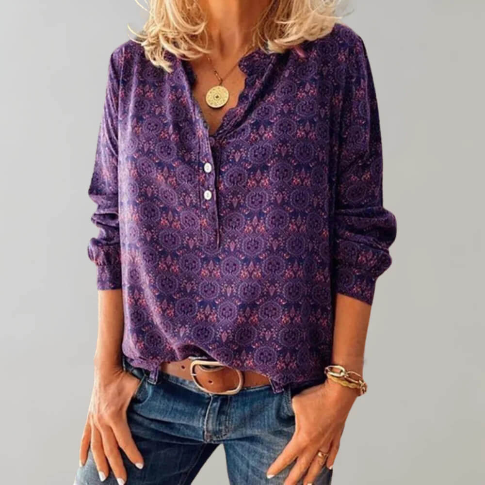Schicke Retro-Inspirierte Damen Bluse - Vintage Stil